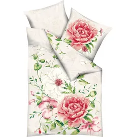 KAEPPEL Blushing Rose Blumen Rosa 135 x 200 cm + 80 x 80 cm