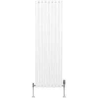 MonsterShop Röhrenheizkörper 1600 x 480 mm Chrom 7,8 kW weiß Thermostatventil