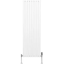 MonsterShop Röhrenheizkörper 1600 x 480 mm Chrom 7,8 kW weiß Thermostatventil