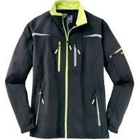 Terrax Workwear Herren Arbeitsjacke Softshelljacke - Zweifarbige Berufsjacke mit vielen Taschen in Schwarz-Limette Größe 3XL - 3XL