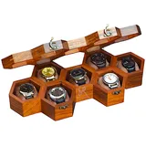 Uhrenbox aus Holz für Herren – Uhrenbox mit 7 Schlitzen für Herren | Luxus-Uhrengehäuse für Herren | Holz-Uhrenbox Unisex | Vintage Rosenholz Wabenuhrenbox | Uhrenbox aus Holz für Herren