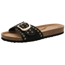 TAMARIS Damen Fußbett Pantolette mit Trichterabsatz, schwarz, 38 EU - 38 EU