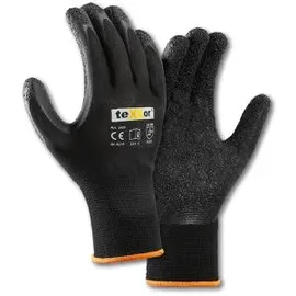 teXXor Polyester-Strickhandschuhe Latex, Packung, schwarz, 10/XL