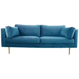 VCM Boom Sofa 3 Personen velour blau.