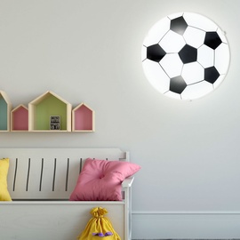 GLOBO Kinder Decken Lampe DIMMBAR Fußball Glas Leuchte FERNBEDIENUNG im Set inkl. RGB LED Leuchtmittel