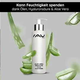 RAU Cosmetics Aloe Vera Sensitive Face Cleanser veganes Bio Gel - Reinigungslotion 200 ml