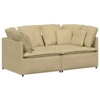 VidaXL Sofa Modulares Sofa mit Kissen Cordstoff Graugrün grau|grün