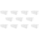 Gardissimo 10er-Set Schuhboxen Kunststoffbox Klarsichtbox Belüftung 25 Liter
