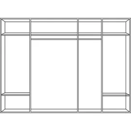 WIMEX Kleiderschrank »Danzig«, mit Schubladen auf bequemer Höhe, mit Glastüren, schwarz - 225x208x58 cm