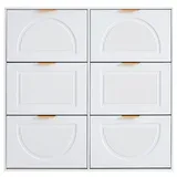 stilvora Schuhschrank 118 x 115 x 25 cm 6 Fächer / weiß