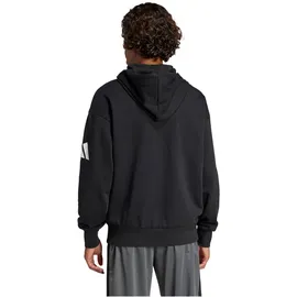 adidas Essentials Loose Fit 3 Bar Logo French Terry Kapuzenpullover Black / White S
