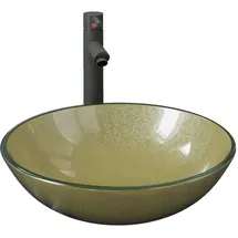 vidaXL Badezimmer Waschbecken Einhandmischer Gold