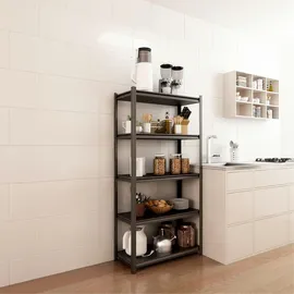 [en.casa] Schwerlastregal Stahl 90x40x183 cm Schwarz/Silber