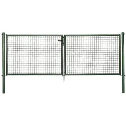 Alberts® Wellengitter-Doppeltor Grün 1750 mm 3028 mm