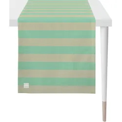 Tischläufer APELT "3967 Outdoor, Sommerdeko, Sommer", grün (mint, sand), B:46cm L:140cm, Polyester, Tischdecken, Jacquardgewebe