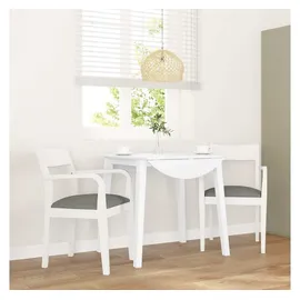 vidaXL Esszimmerstühle mit Kissen 2 Stk. Weiß Massivholz Gummibaum