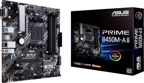 Asus PRIME B450M-A II Mainboard Sockel (PC) AMD AM4 Formfaktor (Details) Micro-ATX Mainboard-Chipsat