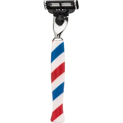 Nassrasierer ERBE "Barber", bunt (blau, weiß und rot gestreift), RasiererB:4cm L:15cm T:1,5cm, Barbershop Design, GilletteMach3-Klinge, B:4cm L:15cm T:1,5cm