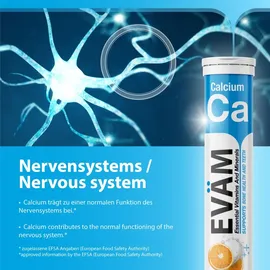 eväm Calcium Brausetabletten Geschmack Orange 100 Stück