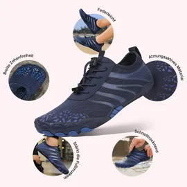 dotales Flowstep Barfußschuhe Damen Normalschaft Blau / Schwarz 41