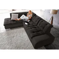 Ecksofa SIT & MORE "Pale L-Form", schwarz, B:280cm H:84cm T:227cm, SOFTLUX-Kunstleder im Korpus, Sitz und Rücken in Softstruktur (80% Polyester, 20% Polyamid);Softstruktur (80% Polyester, 20% Polyamid);Luxus-Kunstleder, Sofas, Ecksofa, inklusive Kopfteilverstellung, wahlweise mit Bettfunktion