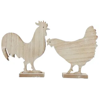 Viana Osterhase Deko Hühner Tischdeko Ostern Holz Vintage Landhaus 19cm 2er-Set