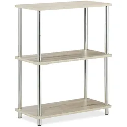 Relaxdays 3 Ebenen Regal, niedriges Küchenregal, multifunktional, offen, MDF/Metall, Standregal HBT: 76x60x30 cm, natur