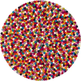 myfelt Lotte Filzkugelteppich Ø 200 cm Mehrfarbig