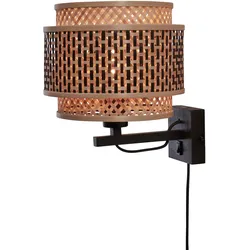 GOOD & MOJO Wandleuchte "BHUTAN", beige (natur, schwarz), Ø 25,00cm H: 25,00cm, Lampen, Nachhaltig