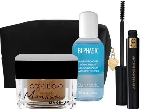 être belle Mousse Make-up Geschenktasche