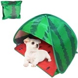 HACRAHO Hundestrandzelt Sonnenschutz, 1 Pack Wassermelone Tragbarer Sonnenschutz Automatisches Pop-up Strandzelt Mini Hundekatzenzelt Haustierschutz für drinnen und draußen, M