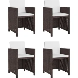 vidaXL Garten-Essgruppe 5-tlg. Tisch 109 x 109 cm braun