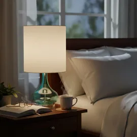 Relaxdays Tischlampe Weiß-Blau