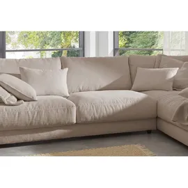 KAWOLA Ecksofa Madeline Cord Recamiere rechts taupe