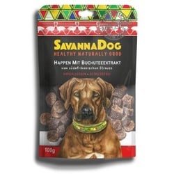 SavannaDog vom südafrikanischen Strauß Happen 100 g mit Buchutee