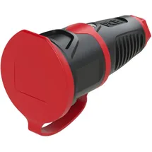 PCE 2511-src Schutzkontaktkupplung Gummi, Kunststoff 230V Schwarz, Rot IP54