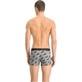 Puma Logo All-Over-Print Boxershorts dark grey melange/black M 2er Pack