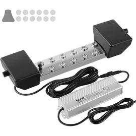 Vevor Ultraschall Vernebler, Ultraschall Nebelmaschine12 Köpfe, 9000 ml/h Nebelmacher, Luftbefeuchter mit 300 W IP67 wasserdichtem Netzteil, Boje, Ersatzscheiben, für Teich, Garten, Gewächshaus