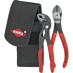 Mini-Zangenset KNIPEX in Gürteltasche 2-teilig: Kraft-Seitenschneider + Mini-Cobra