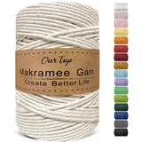 OurTop Premium Makramee Garn Natur, 5mm x 205m Macrame Cord Makramee Schnur Makramee Kordel, Garn für DIY Handwerk, Weben Dekoration, Hängepflanze Pflanze Aufhänger