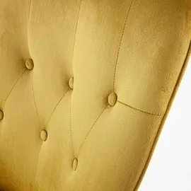 Albatros Ohrensessel mit Hocker YORK, Samt Bezug, bequem gepolstert, Fernsehsessel, Polstersessel, Farbe Ohrensessel:Gold