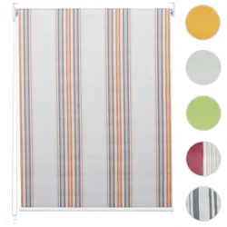 Rollo HWC-D52, Fensterrollo Seitenzugrollo Jalousie, 100x160cm Sonnenschutz Verdunkelung blickdicht ~ grau/braun/orange