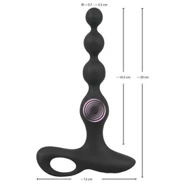 Black Velvets Analvibrator „Vibrating Anal Beads“ im Kugel-Design, 10 Vibrationsmodi, schwarz