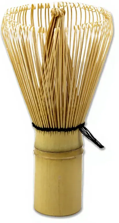 Tea Chest Großer Matcha-Bambusbesen (Chasen), 80 Bambusborsten, Ø6 cm × H10,5 cm, Teelöffel – Groß