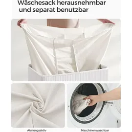 Songmics Wäschekorb mit Deckel 150L weiß