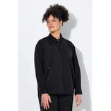 MIAMODA Hemdbluse oversized allover mit Glitzersteinchen schwarz 50