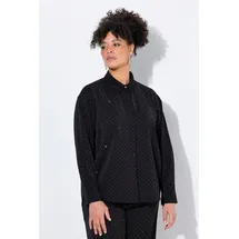 MIAMODA Hemdbluse oversized allover mit Glitzersteinchen schwarz 50
