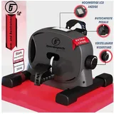 Fjoerdesports Heimtrainer Mini-Heimtrainer, Arm- und Beintrainer, Bewegungstrainer (Seniorentrainer, Trainieren im Home Office, besonders leise, verstellbarer Widerstand, Fitness, Workout, rutschfeste Standfüße, 100 kg max. Benutzergewicht, Pedaltrainer, Riemenantrieb, Seniorentrainer, LCD-Display), LCD-Display, Fitnesstraining, Training am Schreibtisch grau