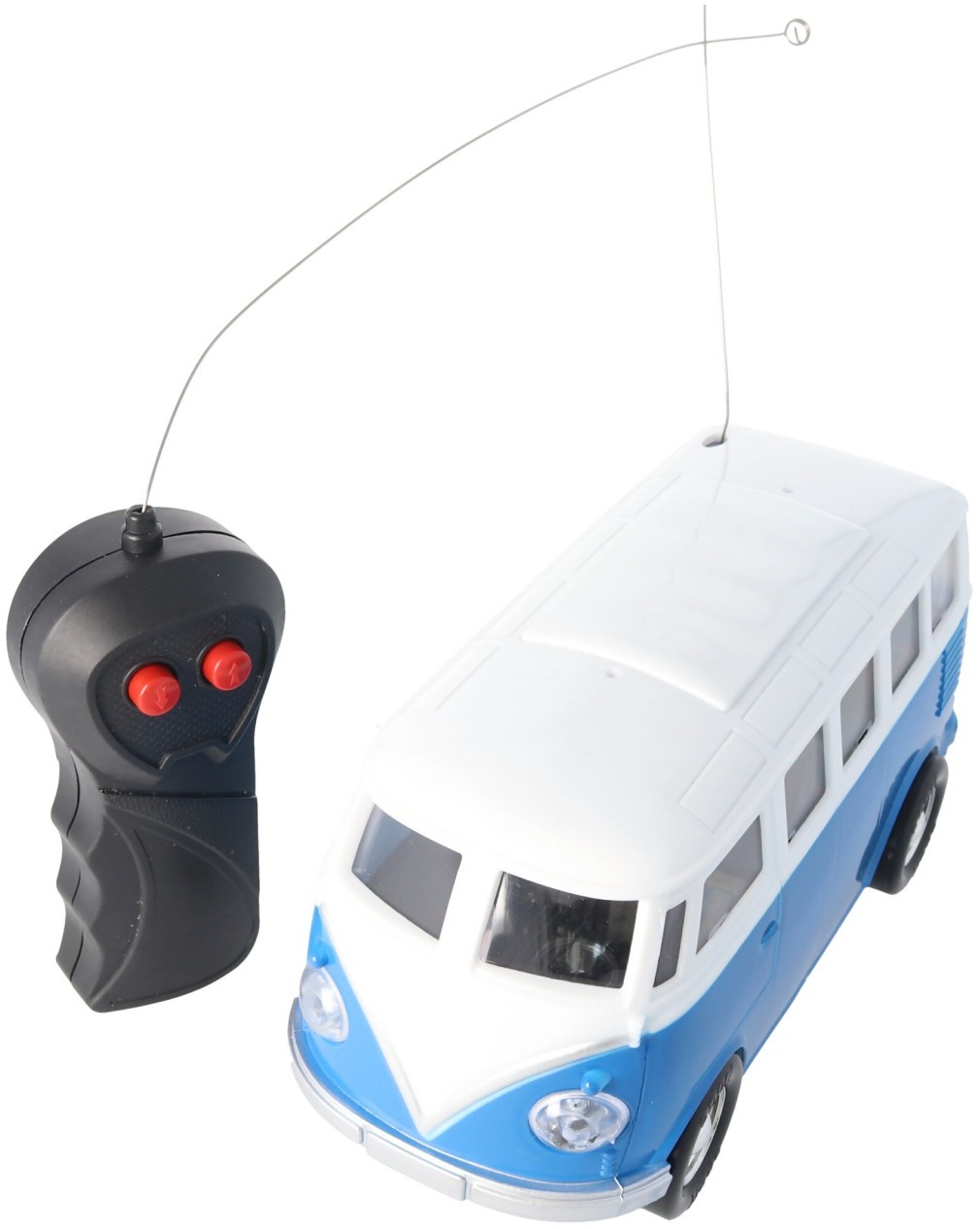 Retro Bus Bulli RC-Model im Maßstab 1:24 Farbe blau inklusive 5 AA Mignon Batterien