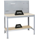 Proregal Proregal Werkbank Quick-Buffalo mit Werkzeugwand + Zubehör Beta | HxBxT 84x120x61cm | Traglast 600kg | Grau | Holzplatte